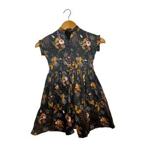Upper Looper Handmade Cotton Dress – Dark Floral Spiderweb Print Cottagecore